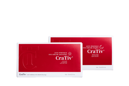 CraTiv Eye Cream Set packaging for day and night hydration support for under-eye skin.