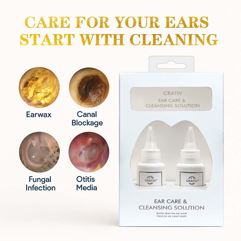 CraTiv Ear Care & Cleansing Solution – Gentle and Safe Ear Cleaner for Sensitive Ears and Deep Canal Care